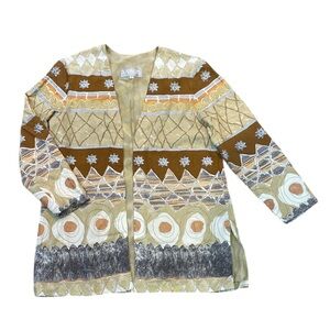 Vintage Platinum Dorothy Schoelen Jacket Open Front Lightweight Metallic Size L